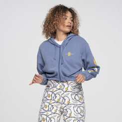 Santa Cruz Womens Hood Peace Strip Zip Hood - Navy Wash - Skatewarehouse.co.uk