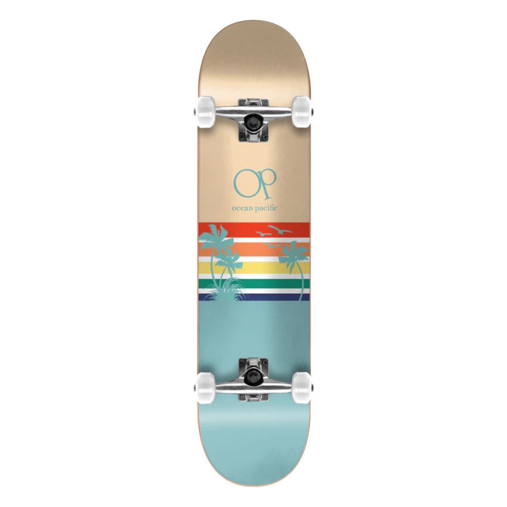 Ocean Pacific Sunset Park / Street Vintage Teal Complete Skateboard - 7.5"