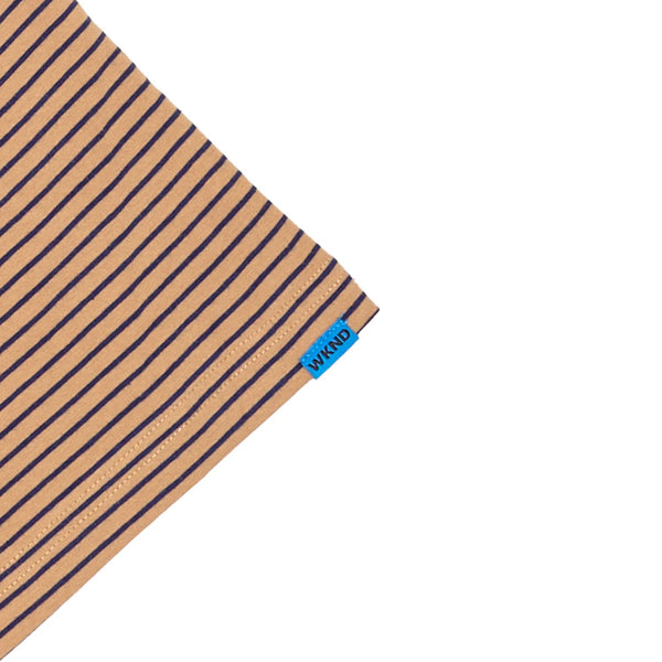 WKND Stripe Tee Brown & Navy - Skatewarehouse.co.uk