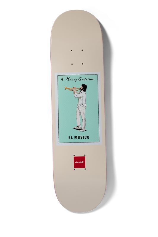 Chocolate Loteria Card El Musico Kenny Anderson Twin Tip Skateboard Deck - 8.25