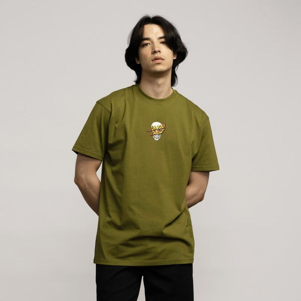 Santa Cruz T-Shirt Dressen Skull Dot Front - Sea Kelp - Skatewarehouse.co.uk