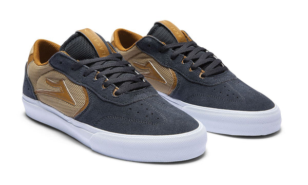 Lakai Atlantic Vulc Skate Shoes - Charcoal / Tan - Skatewarehouse.co.uk