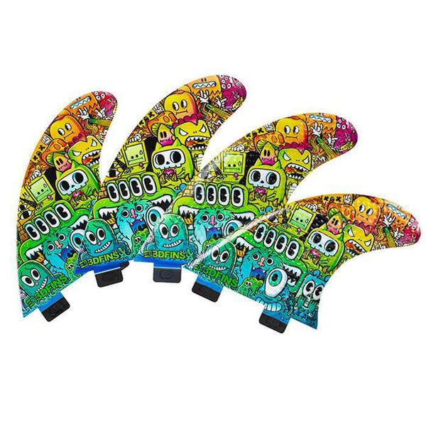 3D Fins - All Rounder Quad - Medium - Monsters (FCS1 / Futures)