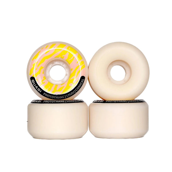 Quasi P-Thane Conical Shape (Yellow / Pink) Skateboard Wheels - 52mm