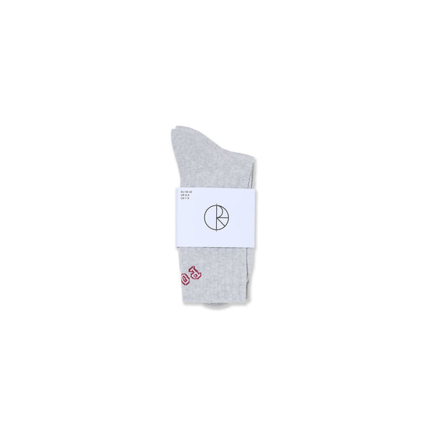 Polar Skate Co Large Rib Socks | College (Heather Grey ) - 43 - 46