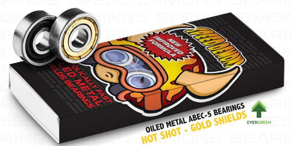 Speed Demons Hot Shot Skateboard Bearings Gold Abec 5 - One Size, - Skatewarehouse.co.uk