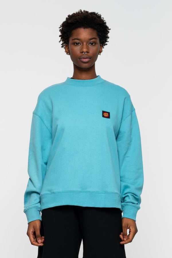 Santa Cruz Crew Classic Label Crew - Turquoise - Skatewarehouse.co.uk