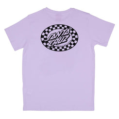 Santa Cruz Youth T-Shirt Youth Check Oval Mono T-Shirt - Digital Lavender - Skatewarehouse.co.uk