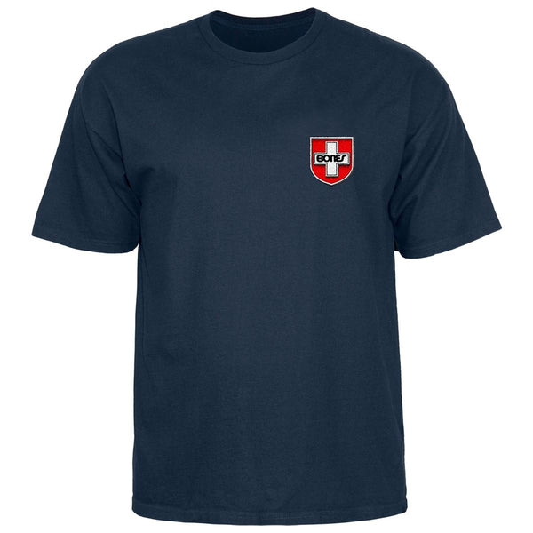Bones Swiss Shield Tee Navy - S
