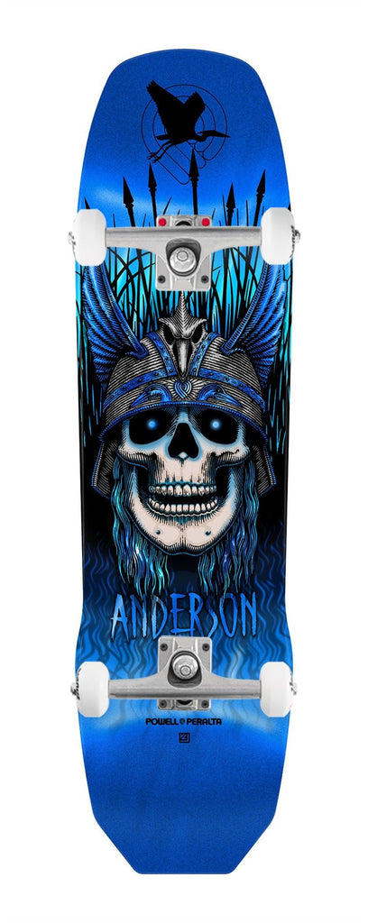 Powell Peralta Andy Anderson • Heron Skull • 7-Py Construction • Blue Foil x Venom Custom Complete Skateboard - 8.45"