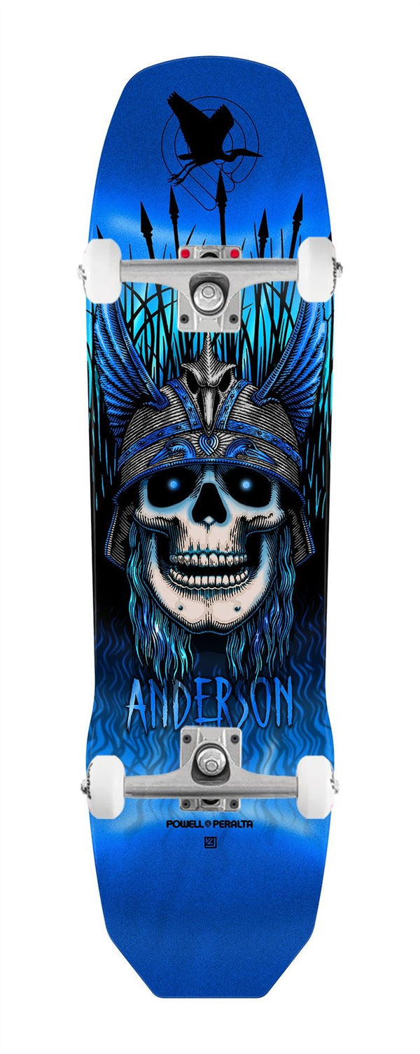 Powell Peralta Andy Anderson • Heron Skull • 7-Py Construction • Blue Foil x Venom Custom Complete Skateboard - 8.45