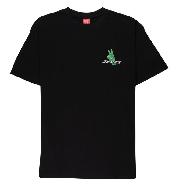 Santa Cruz T-Shirt Atomic Peace Strip T-Shirt - Black - Skatewarehouse.co.uk