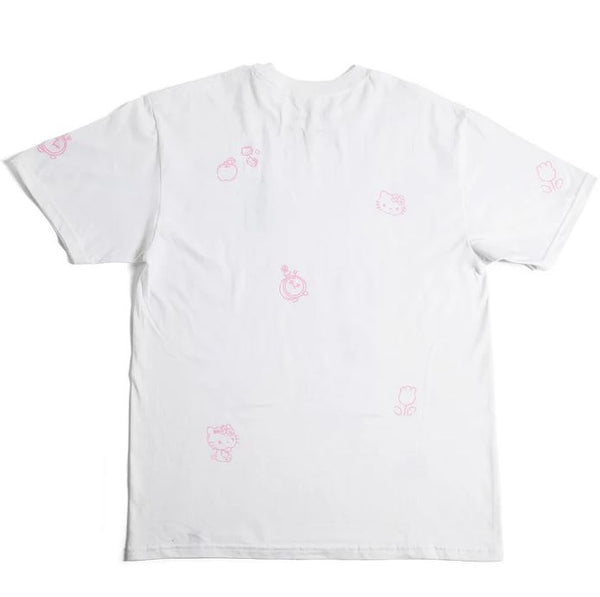 Girl x Hello Kitty 50th All Over Tee White - Skatewarehouse.co.uk
