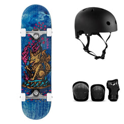 Enuff Yōkai Kitsune Complete Skateboard Bundle - SFR Helmet & Pads - 8.25"