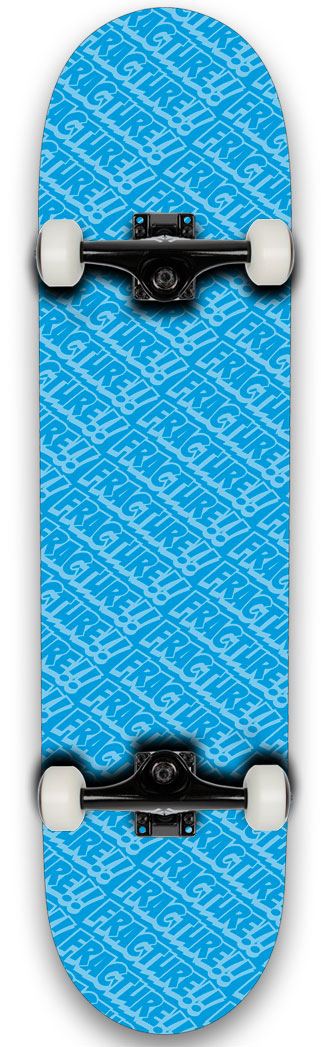 Fracture All Over Comic Blue Complete Skateboard 8.0