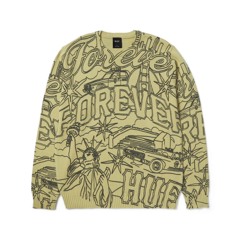 HUF Forever Crewneck Sweater (Pistachio) - L