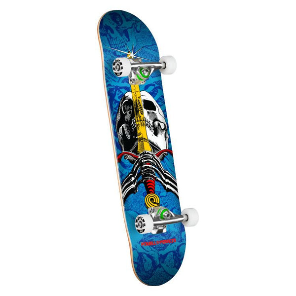 Powell Peralta Skull & Sword Skateboard Blue x Complete Skateboard - 7.5