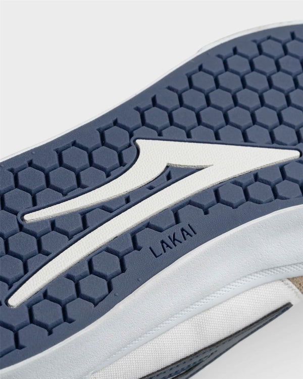 Lakai Manchester Skate Shoes White Tan Navy - Skatewarehouse.co.uk