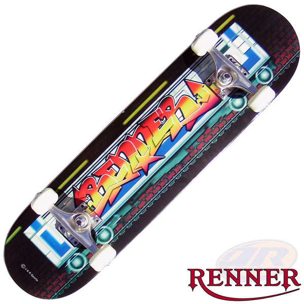 Renner B Inc Abec 7 & Polished Trucks - B22 Graffiti On Tube Complete Skateboard - 7.75