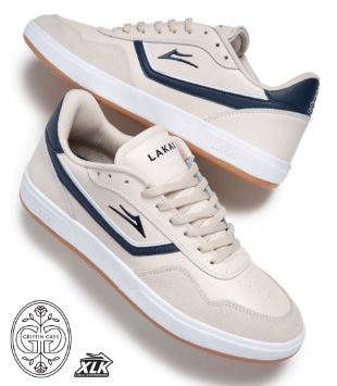 Lakai Terrace Skate Shoes - Cream/Navy - Skatewarehouse.co.uk