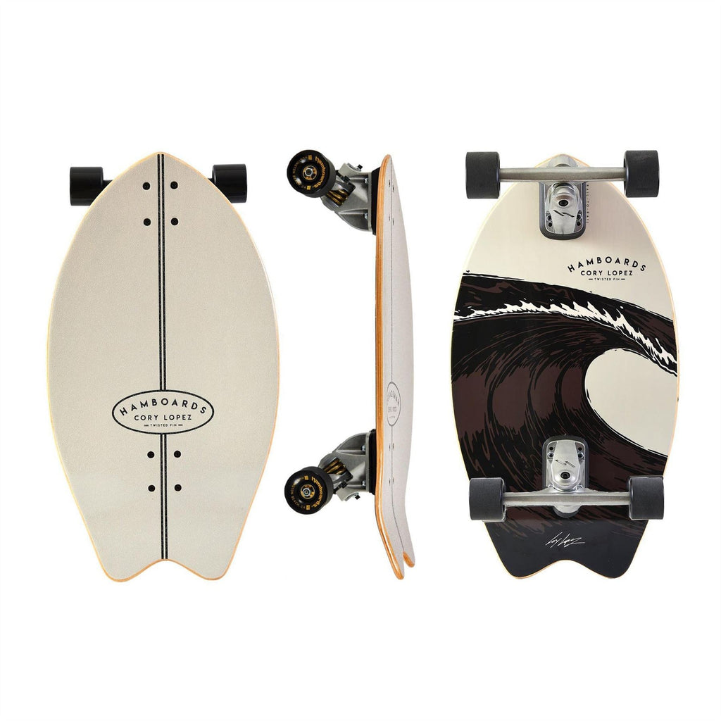 Hamboards - 26" The Corey Lopez Twisted Fin - Grey Surfskate Complete