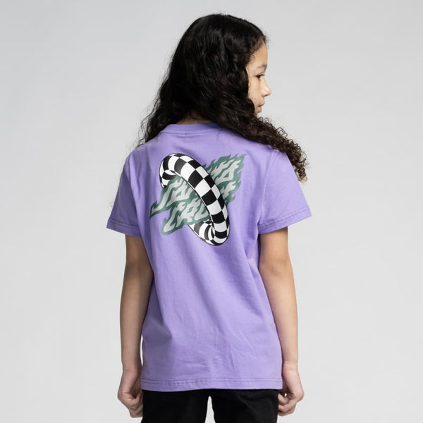 Santa Cruz Youth T-Shirt Youth Goal Flame T-Shirt - Meta Mauve - Skatewarehouse.co.uk