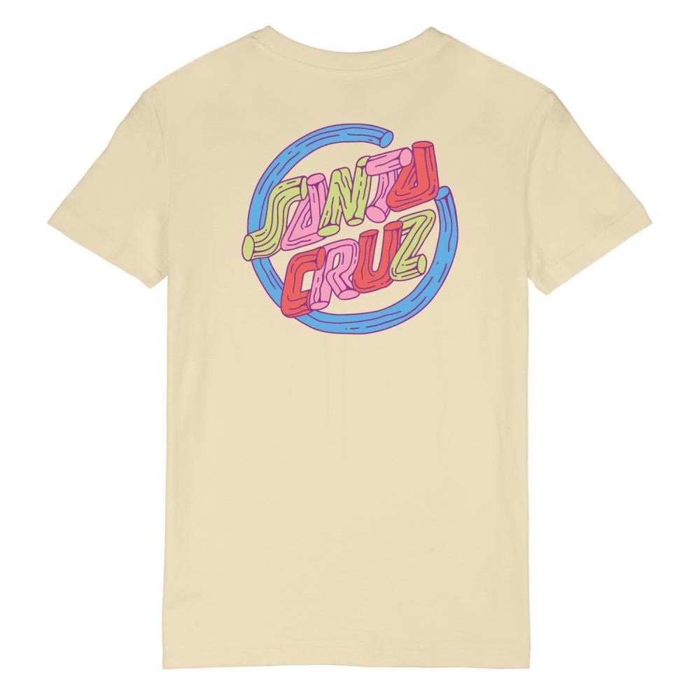 Santa Cruz Womens T-Shirt Tubular Dot T-Shirt - Chalk - Skatewarehouse.co.uk