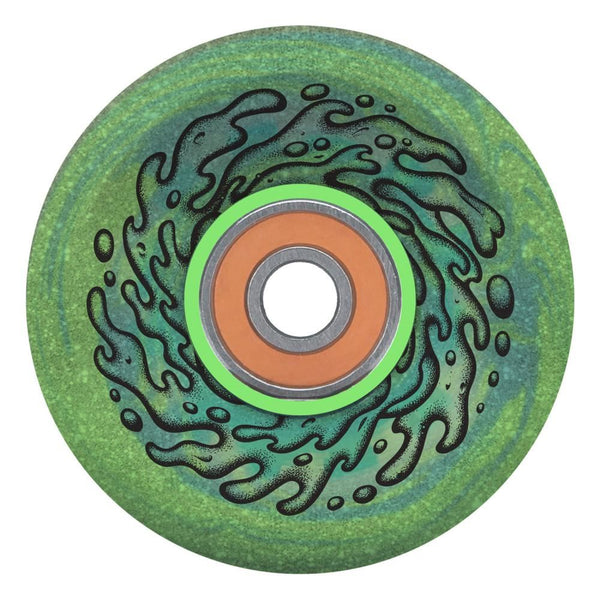 Slime Balls Skateboard Wheels Light Ups OG Slime 78a - Blue Green Glitter - Skatewarehouse.co.uk