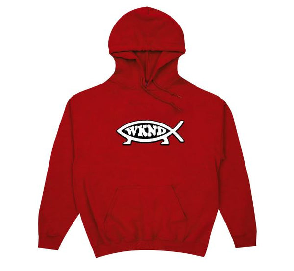 WKND Evo Fish Hoodie Red - Skatewarehouse.co.uk