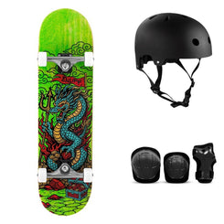 Enuff Yōkai Dragon Complete Skateboard Bundle - SFR Helmet & Pads - 8.25"