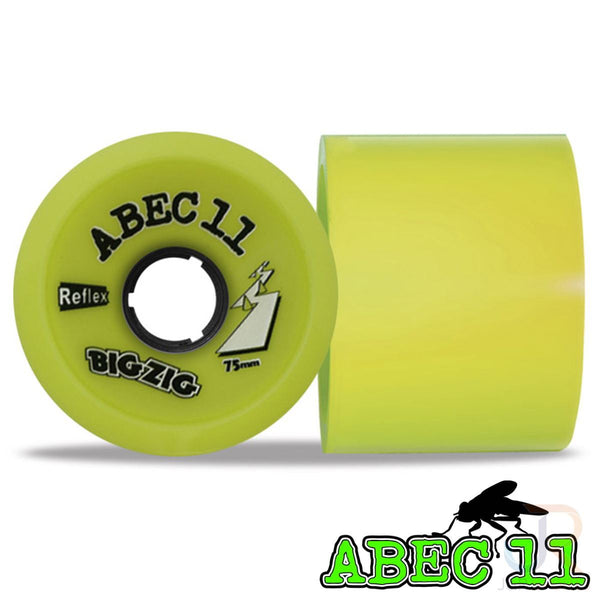 ABEC 11 - Reflex Bigzigs - Lemon - 75 / 83A - Set 4 Skateboard Wheels - 75mm