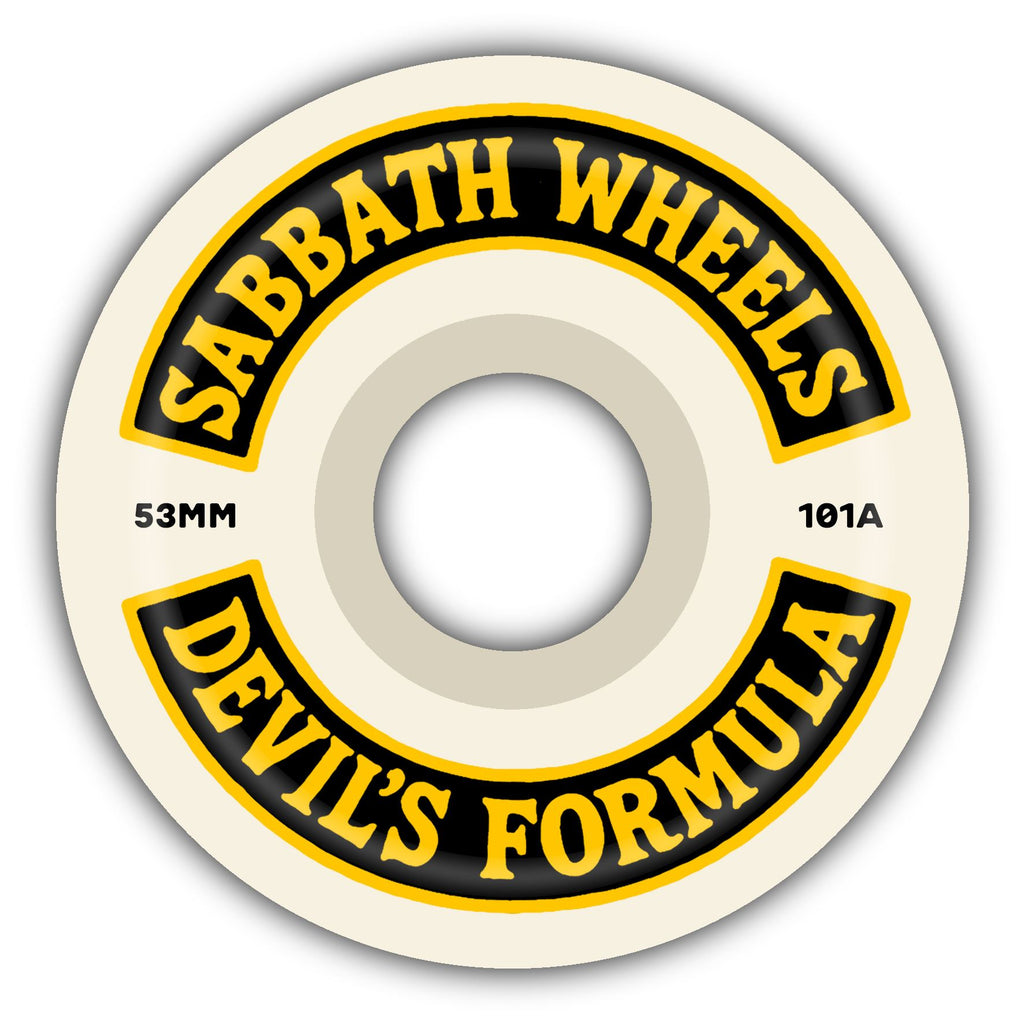 Sabbath Skateboard Wheels | Rocker | OG Slim | Devil's Formula Skateboard Wheels | 101a | Black/Yellow