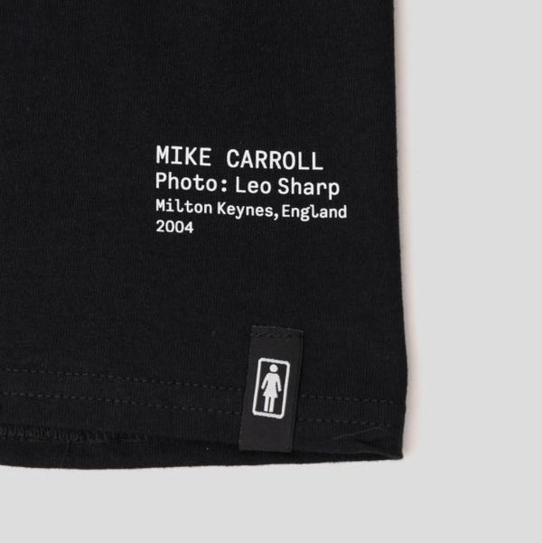 Girl Shot by Leo Sharp Mike Carroll Tee Black - Skatewarehouse.co.uk