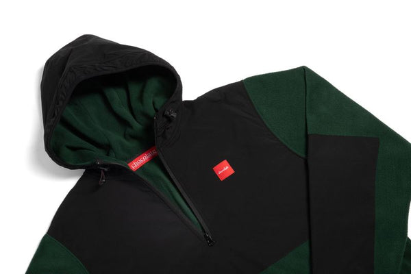 Chocolate Polar Fleece Pullover Black / Green Hoodie - M