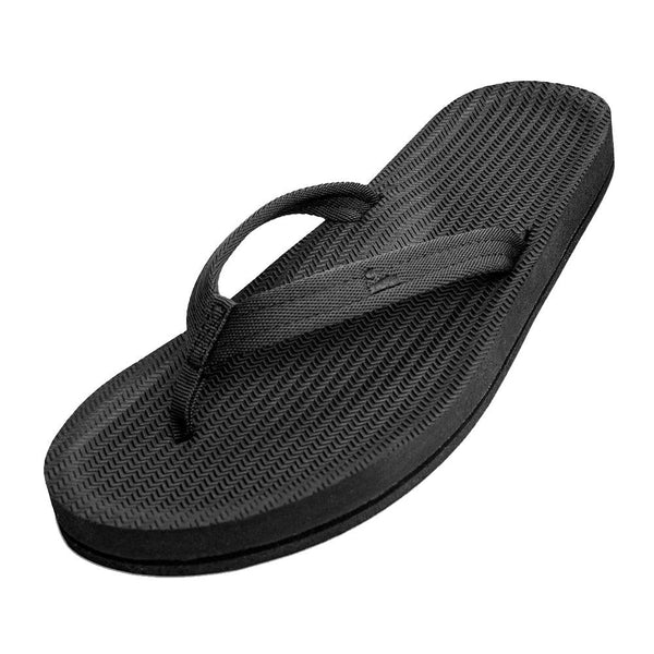 Indosole - Womens Flip Flops - Easy Living - Black Shoes