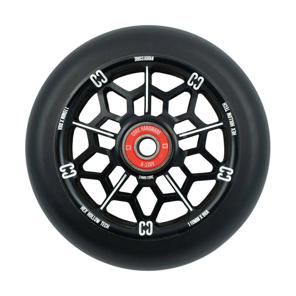 CORE Hex Hollow Stunt Scooter 110mm - Black Scooter Wheels