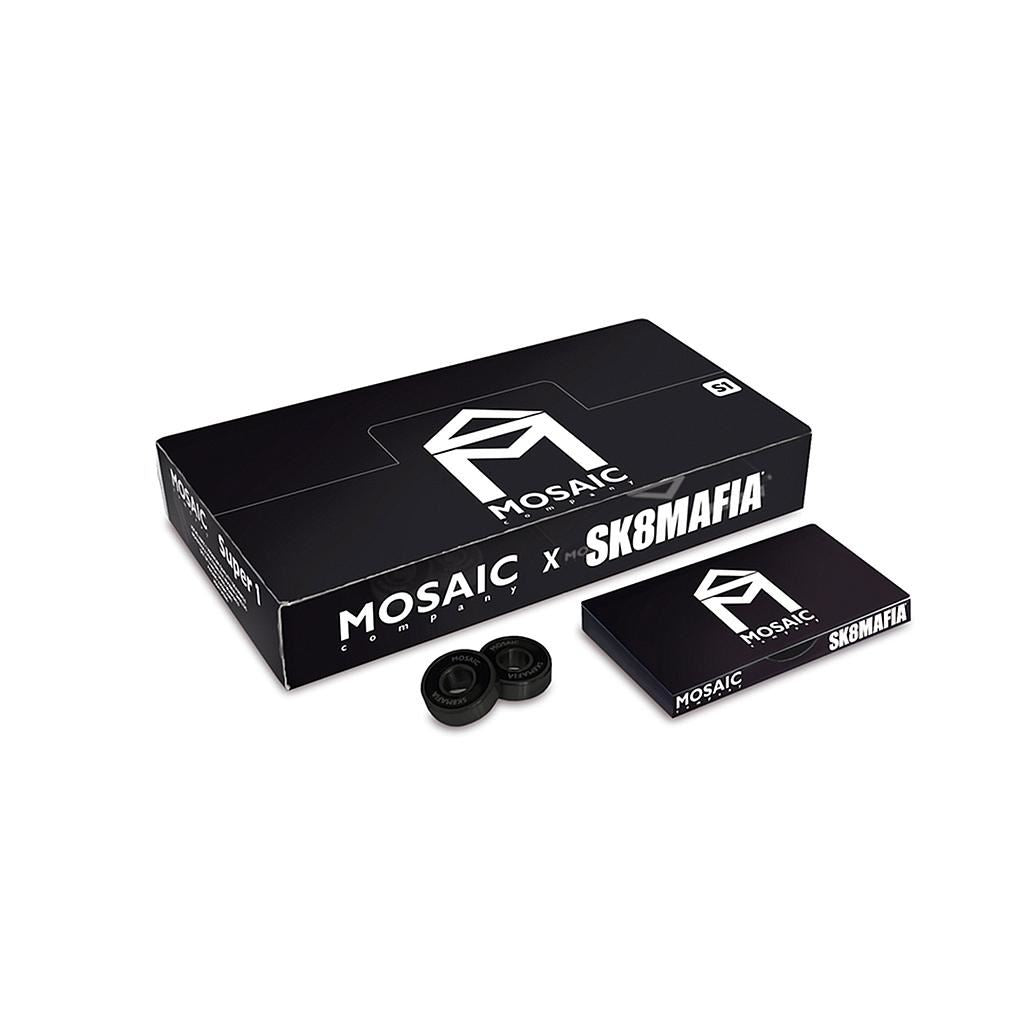 Super 1 Sk8mafia Abec 7 Black Mosaic Skateboard Bearings