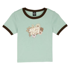 Santa Cruz Womens T-Shirt Vibes Front Ringer - Fresh Mint - Skatewarehouse.co.uk