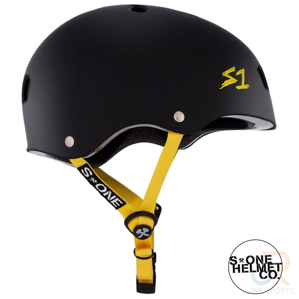S1 Lifer Helmets - Black Matt inc Yellow Strap