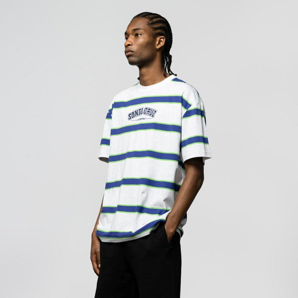 Santa Cruz T-Shirt Collegiate SC Stripe - Heather Stripe - Skatewarehouse.co.uk