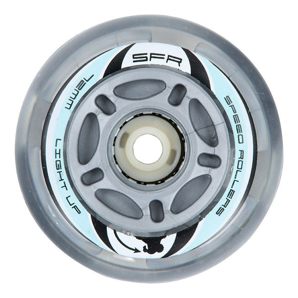 SFR Light Up Inline Wheels x4 - Silver - Skatewarehouse.co.uk