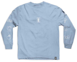 Girl Hello Kitty 50th Sleeve Long Sleeve Tee Powder Blue - Skatewarehouse.co.uk