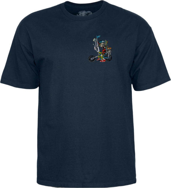 Powell-Peralta Steve Caballero Chopper Bike Tee Navy - Skatewarehouse.co.uk