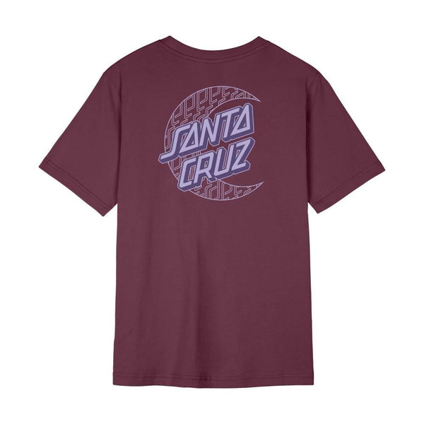 Santa Cruz Womens T-Shirt Imprint Moon Dot T-Shirt - Dark Cherry - Skatewarehouse.co.uk