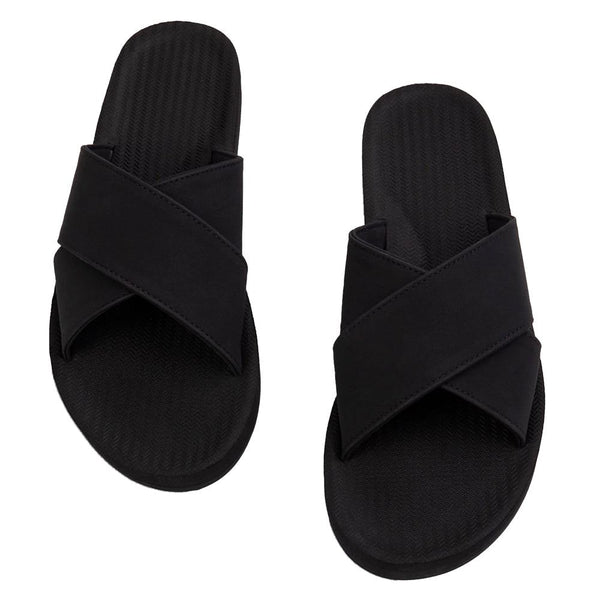 Indosole - Mens Sandals - ESSNTLS Cross - Black Shoes