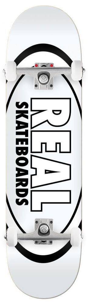 Real Team Classic Oval White Custom Complete Skateboard - 8.38