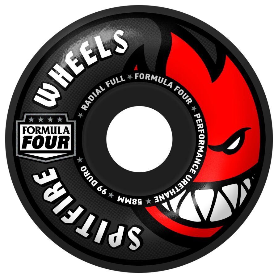 Spitfire F4 99Du Team Colors Radial Full (Black) Skateboard Wheels - 58mm