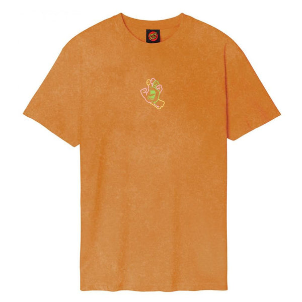 Santa Cruz T-Shirt Hand In Colour CF T-Shirt - Orange Acid Wash - Skatewarehouse.co.uk