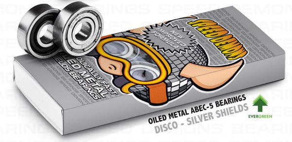 Speed Demons Disco Silver Abec 5 Skateboard Bearings