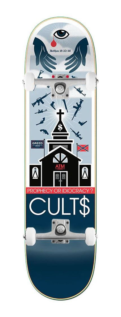 StrangeLove 'Cults' x 31.6 (WB: 14.0 ) - Artwork by Don Pendleton x Venom Custom Complete Skateboard - 8"